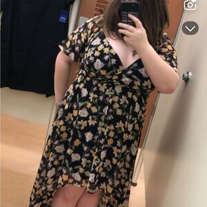Floral Dress - Black and Yellow